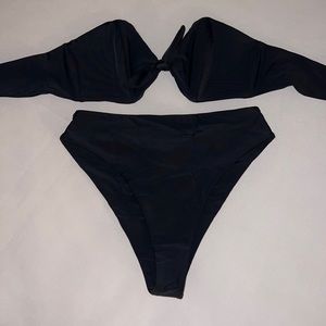 High waisted bandeau bikini